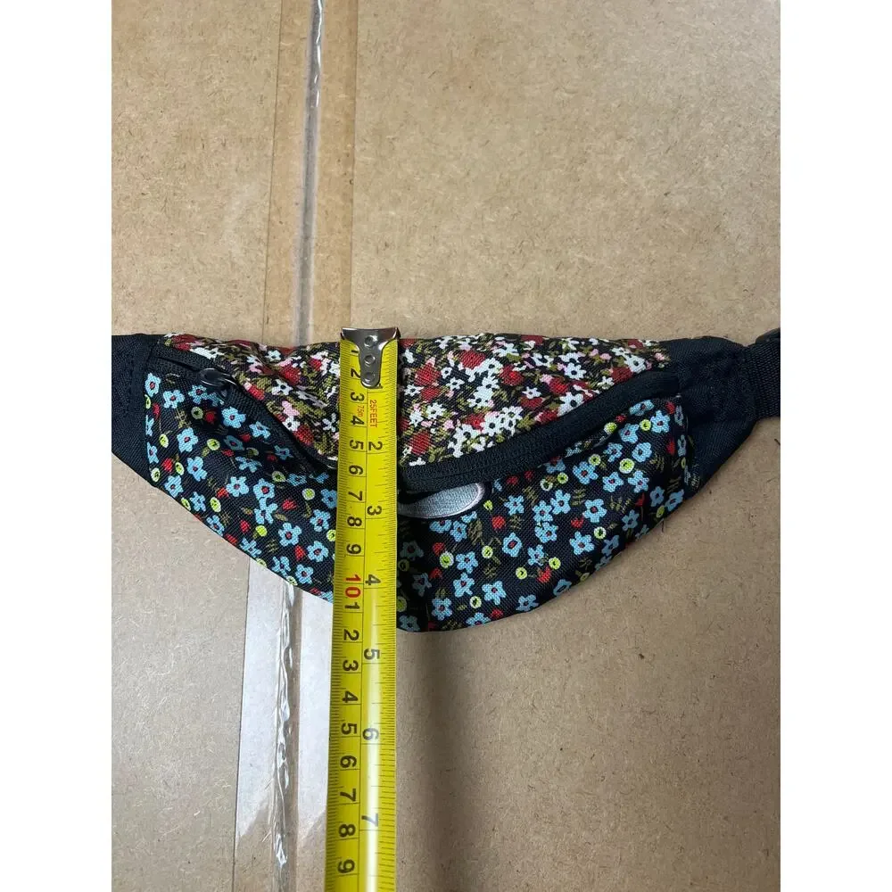 Nike Heritage Floral Fanny Pack Waist Bag Black Multi Color Flower Belt Hip Pack